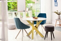 Noir or métal cercle fin araignée Table jambe Base café Table à manger une jambe pour meubles de luxe