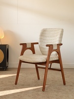 Chaise de salle à manger Youshu en bois de frêne, style médiéval et nouveau chinois, avec système tout-en-un à tenons et mortaises, revêtement en tissu, pour usage domestique et hôtelier