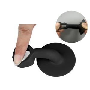 Tope de Puerta de Silicona Anticolisión Sin Taladro con Ventosa Trasera y Manija de Contacto para Instalación en Pared o Suelo para Baño - Product Image 4