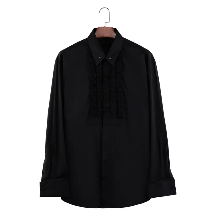 אופנה עיצוב מזדמן ארוך שרוולים חולצה שחור כותנה חולצה לנשים מפלגה החברתית עסקי חולצה