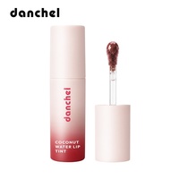 DANCHEL Teinte à lèvres hydratante effet gloss à l'eau de coco 5 teintes, longue tenue, résistante aux baisers