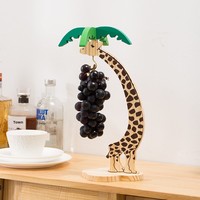 Massief houten giraffe fruitopbergrek creatief dierenbanaanhouder bureau keuken palmboom displayrek huisdecoratie