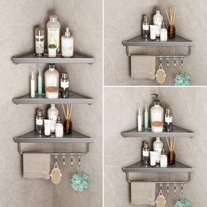 Estante de Esquina Triangular Gao Wenhai para Baño, de Una Sola Capa, Duradero, para Montar en la Esquina, Profundidad de 8-11.9 Pulgadas - Product Image 1