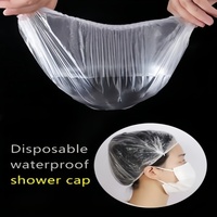 Bonnet de douche jetable noir transparent et imperméable pour hôtel, grande taille, biodégradable et écologique