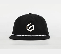 Casquette de baseball unisexe personnalisée à 5 panneaux, style corde 256, avec logo brodé, visière plate, respirante, en coton, pour le golf, style hip-hop et motifs.