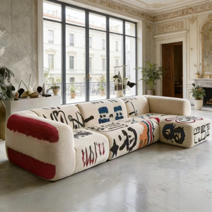 Sofá Seccional de Alta Gama con Estampado de Grafiti, Sofá Modular Personalizable, Muebles Inspirados en el Arte para <span class=keywords><strong>Interiores</strong></span> Modernos - Product Image 6