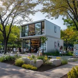 Cosses commerciales modulaires urbaines Espaces <span class=keywords><strong>de</strong></span> vente au détail et <span class=keywords><strong>de</strong></span> café transparents Design contemporain pour les rues et les hôpitaux <span class=keywords><strong>de</strong></span> la ville Conteneurs fabriqués - Product Image 5