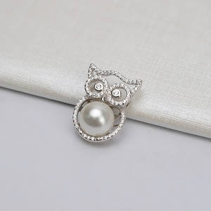 Colgante de Plata S925 con Diseño de Cabeza de Búho, Moderno, con Bandeja Vacía para Incrustar Perlas de 9-10 mm, Accesorios para Bisutería, Componentes para Joyería - Product Image 3