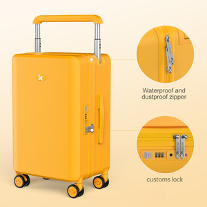 Zipper Travel PC Luggage Carry-ons for Travel <strong>Light</strong> <strong>Weight</strong> 20 Inch Carry-ons <strong>Suitcases</strong> Wide Telescoping Trolley Luggage - Product Image 1