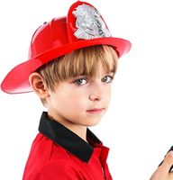 Casque de pompier pour enfants MHH89 Deluxe, rayé, personnalisable, en plastique épais