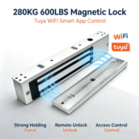 Serrure Électromagnétique Tuya WiFi 280KG 600LBS, Contrôle à Distance par Application Intelligente, Verrou Magnétique pour Contrôle d'Accès, Porte Simple, EM Maglock DC12V