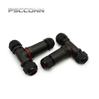 Connecteur circulaire étanche PSCCONN GW25 2 broches en T, 24A 450V IP68, boîtier en nylon ignifuge haute résistance M25
