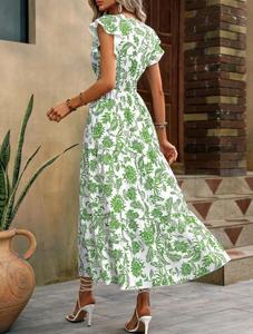 Robe d'été décontractée pour femme, col en V, manches courtes, longueur genou, respirante, coupe ample avec poches, grandes tailles – Offre Spéciale - Product Image 5