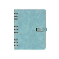 Protège-cahier A5 en cuir PU à 6 anneaux avec 100 feuilles cousues pour planificateur et budget