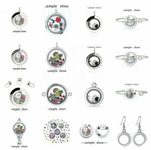 In stock ciondolo medaglione in vetro con memoria vivente galleggiante Multi-stile adatto al fascino vivente galleggiante - Product Image 1