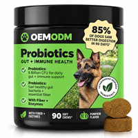 OEM ODM Friandises à mâcher molles probiotiques pour chiens et chats, santé digestive, prébiotiques, enzymes, supplément pour animaux de compagnie à la citrouille, marque privée