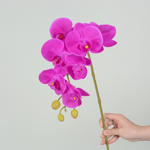 Orchidées Phalaenopsis Artificielles 9 7 5 Têtes Fleurs Artificielles en Caoutchouc Souple Décoration Mariage Maison Style Moderne Origine Européenne - Product Image 3