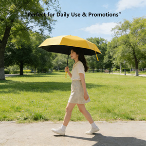 Parapluie pliable 5 sections léger et compact avec revêtement noir, commande manuelle, protection solaire et UV pour adultes, cadeaux d'affaires - Product Image 4