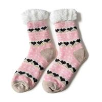 Chaussettes d'intérieur pour femmes, douces, antidérapantes, doublées de polaire, chaudes et confortables, épaisses et moelleuses, pour l'hiver et Noël