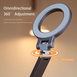 Aluminum Alloy Magnetic Stand Cross-Border Portable Desktop Tripod Car <b>Folding</b> Phone Holder for Live Streaming <b>Desk</b> - Product Image 6