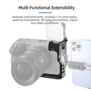 YEAH OTAN Rails Plaque de dégagement rapide Cage complète/demi-corps interchangeable pour appareil photo <span class=keywords><strong>Sony</strong></span> <span class=keywords><strong>FX30</strong></span> X3 avec pince de câble HDMI - Product Image 2