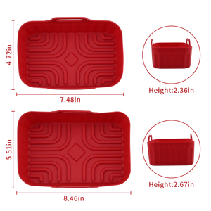 <span class=keywords><strong>Friggitrice</strong></span> <span class=keywords><strong>in</strong></span> Silicone riutilizzabile da 7.5 8.5 pollici per cestello rettangolare 8-10QT con manici per piatti e padelle da forno - Product Image 2