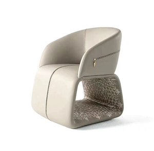 MR lumière italienne maison de luxe imprimé léopard canapé simple chaise Design Villa balcon créatif personnalisé chaise de loisirs en cuir - Product Image 6