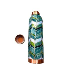 Wholesale Supply Pure Copper <b>Water</b> <b>Bottle</b> 1000ml Green Leaf Pattern Printed <b>Water</b> <b>Bottle</b> for Export Sale - Product Image 4