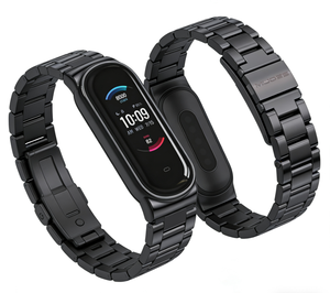 Bracelet de montre intelligente en acier inoxydable massif de luxe série AMH003, 4 couleurs, 15 mm, argent - Product Image 2