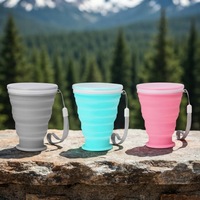 Bouteille d'eau pliable en silicone de qualité alimentaire 300 ml, durable et pliable