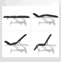 Table de massage électrique moderne AmywellMED pour salon de beauté, multifonctionnelle, réglable en hauteur + dossier + repose-jambes, 3 moteurs, en cuir