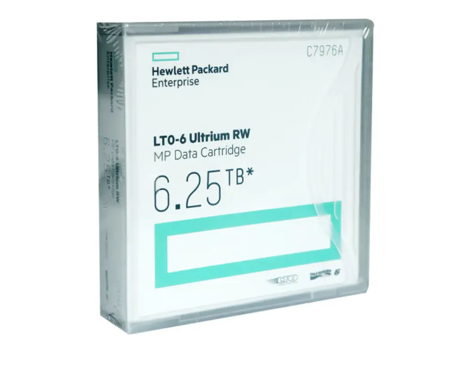H P (HPE) bande de stockage de bibliothèque de bandes avec étiquette de code à barres HPE1 monté sur disque LTO7 15 To C7977A