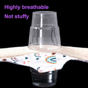 Ensemble de serviettes hygiéniques réutilisables à la mode 4 + 1 tissu en maille de coton bio garde-<span class=keywords><strong>fuite</strong></span> ailé Super absorbant respectueux de la peau lavable - Product Image 5