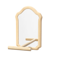 Perchoir pour oiseaux avec miroir, jouets suspendus en bois pour oiseaux, jouets interactifs pour petits perroquets - Facile à installer