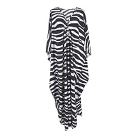 Gaun Pantai Maxi Kasual Kancing Depan Bahan Polyester Ukuran Besar untuk Wanita, Model Flowy, Cocok untuk Liburan Musim Panas