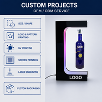 Support de Bouteille Rotatif Magnétique à LED en Acrylique pour Bar KTV, Présentoir de Bouteilles de Vin Personnalisé en Gros pour Usine