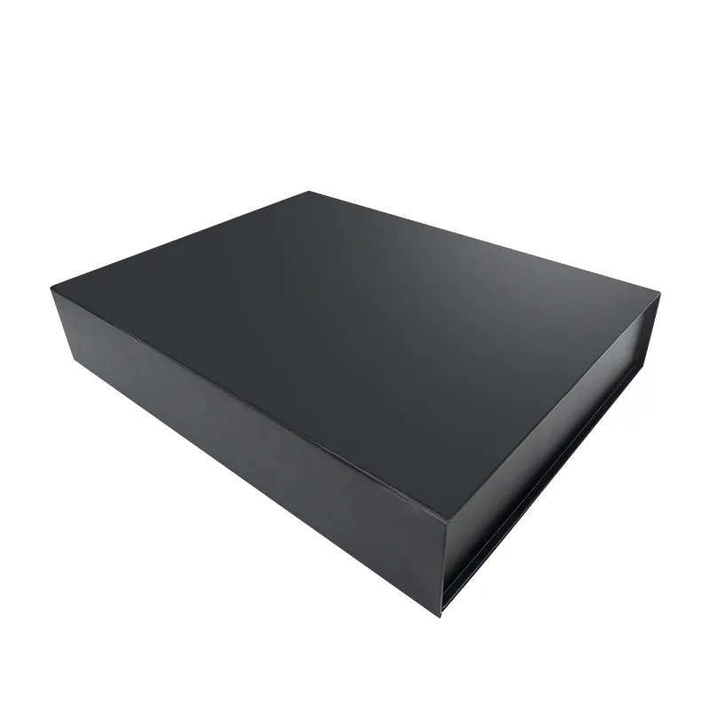 Design personnalisé noir mat grande boîte pliante magnétique en carton rigide pour emballage de cadeau robe de mariée