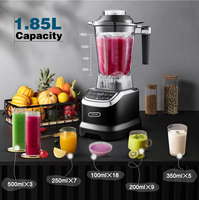 Blender professionnel de cuisine 1800W, capacité 1,85L, 8 vitesses, lame en acier inoxydable, plastique sans BPA, pour smoothies
