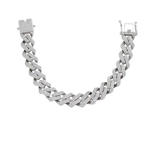 13Mm Tongue Button Head Rhombus Cuban <b>Bracelet</b>, Single Row Full of Zirconium Hip-hop <b>Bracelet</b> Tanjing Fashion Lijing Necklace - Product Image 5
