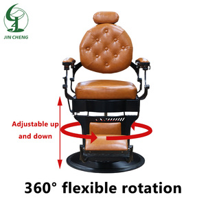 Sillón de Peluquería de Cuero Naranja con Mechones, Muebles de Salón de Belleza de Lujo, Silla de <span class=keywords><strong>Barber</strong></span>ía Resistente para Estilistas, Venta al por Mayor - Product Image 4