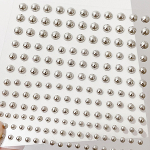 Autocollants de tatouage ronds écologiques Tazweeq pour le <span class=keywords><strong>visage</strong></span>, les lèvres, le nez, les sourcils et le nombril - Maquillage punk Y2K sans perçage, unisexe - Product Image 4