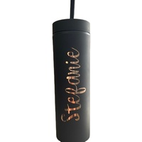 Vente en gros chaude 16oz tasses colorées tasses réutilisables en acrylique avec couvercles et pailles gobelets en plastique mat à double paroi en vrac