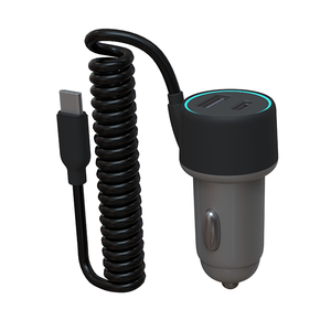 Le plus récent chargeur de voiture USB double auto-rétractable avec charge rapide et chargeur de voiture rétractable Smart IC <span class=keywords><strong>Carplay</strong></span> - Product Image 1