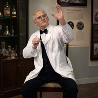 Statue de cire hyper réaliste de scientifique gravée à la main, solution tout-en-un pour vitrine de musée scientifique et décoration intérieure