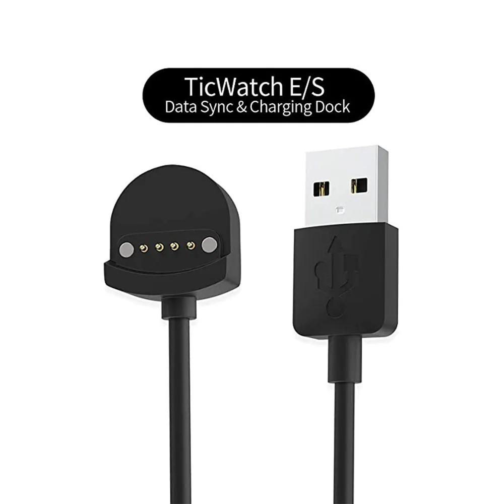 Ticwtach S manyetik şarj için Ticwatch E şarj taşınabilir yedek USB şarj aleti kablosu için şarj kablosu