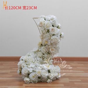 Orchidées blanches artificielles de qualité supérieure, guirlande de fleurs roses <span class=keywords><strong>pour</strong></span> mariage, fête, décoration de table, événement, toile de fond en soie - Product Image 2