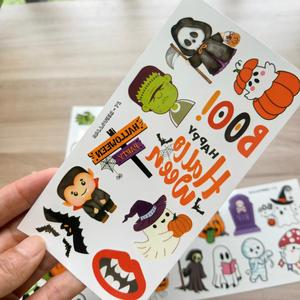 Nouveaux Tatouages Temporaires d'Halloween 2026 pour Enfants – Autocollants Colorés Écologiques et Imperméables (8 Feuilles) pour Fêtes et Art Corporel - Product Image 3