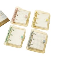 Mini carnet à spirales transparent en PVC à 3 trous, format A7, personnalisable en couleur