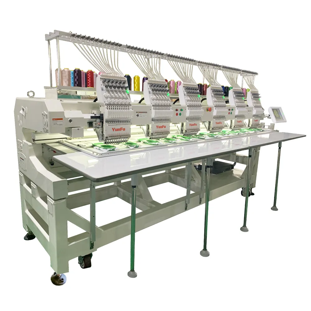 6 8ヘッド1215針商用コンピューター刺繍機バルクビジネス用のプログラム可能な刺繍機