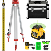 Kit laser rotatif vert VEVOR 500M + trépied en aluminium 1,65M + mire laser 5M sans batterie
